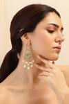 Buy_Joules By Radhika_Green Stones, Beads Embellished Earrings_at_Aza_Fashions