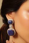 Shop_Joules By Radhika_Blue Stones Studded Earrings _at_Aza_Fashions