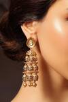 Shop Joules By Radhika Gold Plated Stones, Beads And Embellished Earrings at Aza Fashions Shop_Joules By Radhika_Gold Plated Stones, Beads And Embellished Earrings_at_Aza_Fashions