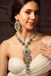Buy_Joules By Radhika_Green Stones, Pearls And Bead Embellished Necklace Set_at_Aza_Fashions