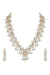 Shop_Auraa Trends_Green Beads Kundan Embellished Necklace Set _at_Aza_Fashions