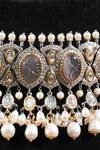 Amaara Jewels_Gold Plated Pearls, Stones, Zari Bloom Choker Necklace Set _at_Aza_Fashions