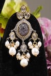Buy_Amaara Jewels_Gold Plated Pearls, Stones, Zari Bloom Choker Necklace Set 