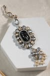 Shop_Amaara Jewels_Black Pearls, Stones Blossom Choker Set _Online_at_Aza_Fashions