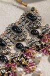 Buy_Amaara Jewels_Black Pearls, Stones Blossom Choker Set 