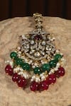 Buy_Amaara Jewels_Red Pearls Antique Gold Blossom Vine Necklace Set _Online_at_Aza_Fashions