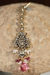 Amaara Jewels_Multi Color Pearls, Stones Antique Gold Navratna Polki Necklace Set _at_Aza_Fashions