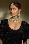 Buy_Amaara Jewels_Gold Plated Moissanite And White Pearl Choker Set _at_Aza_Fashions