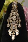 Amaara Jewels_Gold Plated Moissanite And White Pearl Choker Set _Online_at_Aza_Fashions