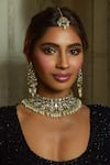 Amaara Jewels_Gold Plated Moissanite And White Pearl Choker Set _at_Aza_Fashions