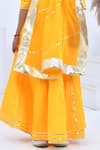 Shop_Bannhi By Priyanka Rathore_Yellow Cotton, Silk, Chiffon Gota Patti Embellished Anarkali And Dupatta Set _Online_at_Aza_Fashions