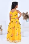 Shop_Bannhi By Priyanka Rathore_Yellow Organza, Chanderi Gota Patti, Embroidery Floral Printed Lehenga Set _at_Aza_Fashions