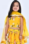 Bannhi By Priyanka Rathore_Yellow Organza, Chanderi Gota Patti, Embroidery Floral Printed Lehenga Set _at_Aza_Fashions