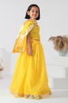 Buy_Bannhi By Priyanka Rathore_Yellow Chanderi Gota Patti Bandhani Print Lehenga Set _Online_at_Aza_Fashions
