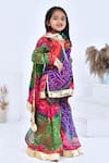 Buy_Bannhi By Priyanka Rathore_Multi Color Chiffon Gota Patti Bandhani Print Kurta Sharara Set _Online_at_Aza_Fashions