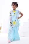 Buy_Bannhi By Priyanka Rathore_Blue Organza, Cotton Gota Patti Sky Embellished Kurta Set _at_Aza_Fashions