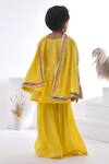 Shop_Bannhi By Priyanka Rathore_Yellow Chanderi Gota Patti, Lace Embellished Kurta Set _at_Aza_Fashions
