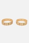 Shop_Vivinia By Vidhi Mehra_Gold Plated Stones Carved Temple Bangles Set _at_Aza_Fashions