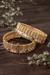 Buy_Vivinia By Vidhi Mehra_Gold Plated Stones Embellished Bangles Set _at_Aza_Fashions