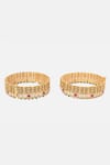 Shop_Vivinia By Vidhi Mehra_Gold Plated Stones Embellished Bangles Set _at_Aza_Fashions