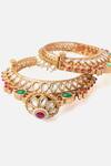 Buy_Vivinia By Vidhi Mehra_Gold Plated Stones, Pearls Bahar Bloom Bangles Set_Online_at_Aza_Fashions