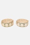 Shop_Vivinia By Vidhi Mehra_Gold Plated Stones, Zari Bahar Kundan Polki Bangles Set _at_Aza_Fashions