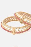 Vivinia By Vidhi Mehra_Gold Plated Stones Teardrop Kundan Polki Bangles Set _Online_at_Aza_Fashions