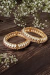 Buy_Vivinia By Vidhi Mehra_Gold Plated Stones Teardrop Kundan Polki Bangles Set _at_Aza_Fashions