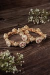 Buy_Vivinia By Vidhi Mehra_Gold Plated Stones Floret Embellished Bangles Set _at_Aza_Fashions