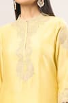 Buy_Sheetal Batra_Yellow Zari, Pearls, Embroidery Bandeau Neck Paisley Kurta And Dhoti Pant Set 
