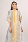 Shop_Banana Labs_Multi Color Cotton Round Neck Stripe Kurta Set _Online_at_Aza_Fashions