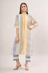 Banana Labs_Multi Color Cotton Round Neck Stripe Kurta Set _at_Aza_Fashions