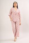 Buy Gulabo Jaipur Pink Collared Floral Print Shirt And Pant Set Online at Aza Fashions Buy_Gulabo Jaipur_Pink Collared Floral Print Shirt And Pant Set_Online_at_Aza_Fashions