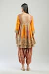 Shop_Debyani + CO_Yellow Cotton Embroidery, Sequins Round Layered Anarkali With Printed Salwar _at_Aza_Fashions