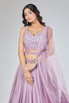 Buy Samyukta Singhania Purple Organza, Net Sequins, Stones Asymmetric Scatter Embroidered Lehenga Set Online at Aza Fashions Buy_Samyukta Singhania_Purple Organza, Net Sequins, Stones Asymmetric Scatter Embroidered Lehenga Set _Online_at_Aza_Fashions
