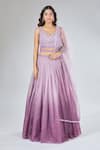 Shop Samyukta Singhania Purple Organza, Net Sequins, Stones Asymmetric Scatter Embroidered Lehenga Set Online at Aza Fashions Shop_Samyukta Singhania_Purple Organza, Net Sequins, Stones Asymmetric Scatter Embroidered Lehenga Set _Online_at_Aza_Fashions