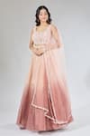 Buy Samyukta Singhania Peach Organza, Net Cut Work, Pearls, Sequins, Ombre Embroidered Lehenga Set Online at Aza Fashions Buy_Samyukta Singhania_Peach Organza, Net Cut Work, Pearls, Sequins, Ombre Embroidered Lehenga Set _Online_at_Aza_Fashions