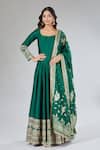 Buy Samyukta Singhania Green Silk, Organza Sequins, Zari Round Neck Embroidered Anarkali Set at Aza Fashions Buy_Samyukta Singhania_Green Silk, Organza Sequins, Zari Round Neck Embroidered Anarkali Set _at_Aza_Fashions