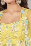 Buy_Samyukta Singhania_Yellow Lehenga And Blouse Chinon Silk Embroidered Cutdana Jacket Open Set _Online_at_Aza_Fashions