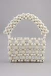 Buy_Modarta_White Pearls Embellished Mini Purse _Online_at_Aza_Fashions