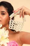 Buy_Modarta_White Pearls Embellished Mini Purse _at_Aza_Fashions