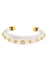 Shop Isharya White Crystals Clear Core Cuff Bracelet at Aza Fashions Shop_Isharya_White Crystals Clear Core Cuff Bracelet _at_Aza_Fashions