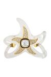 Shop Isharya White Crystals Starfish Cuff Bracelet at Aza Fashions Shop_Isharya_White Crystals Starfish Cuff Bracelet_at_Aza_Fashions