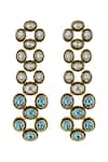 Shop_Isharya_Multi Color Crystals Dangler Earrings _at_Aza_Fashions