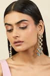 Buy_Isharya_Multi Color Crystals Dangler Earrings _at_Aza_Fashions