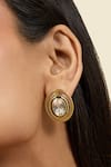 Shop_ISHARYA_Gold Plated Crystals Embellished Stud Earrings _Online_at_Aza_Fashions