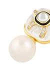 Shop Isharya Gold Plated Crystals Pearl Drop Earrings Online at Aza Fashions Shop_Isharya_Gold Plated Crystals Pearl Drop Earrings _Online_at_Aza_Fashions