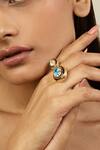 Shop Isharya Multi Color Crystals Two Head Embellished Ring Online at Aza Fashions Shop_Isharya_Multi Color Crystals Two Head Embellished Ring_Online_at_Aza_Fashions