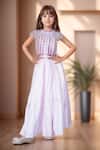 Buy_Petite Pomme_Pink Silk, Cotton Sequins, Fringe Embroidered Gown _at_Aza_Fashions