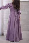 Shop_Samyukta Singhania_Purple Shimmer Gathered Long Gown _at_Aza_Fashions